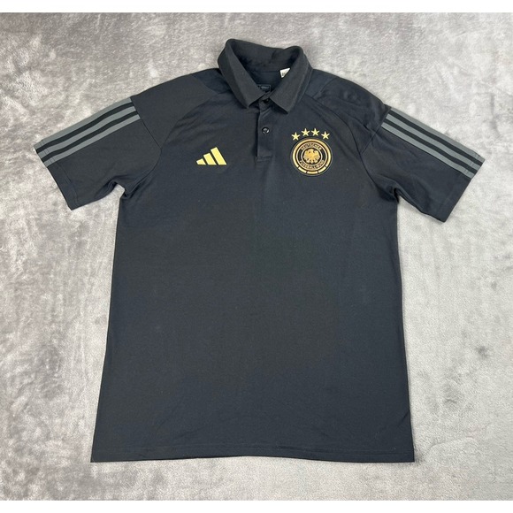 Germany National Team Adidas Soccer Polo Black Mens Small - Picture 1 of 7